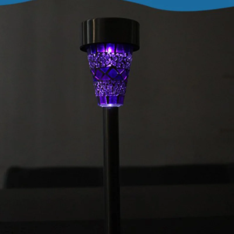 LED Solar Lamp Outdoor Mosaic LED Solar Lawn Light For Garden Decoration Outdoor Waterproof IP65 Bollard Solar Stick Lights  (6)