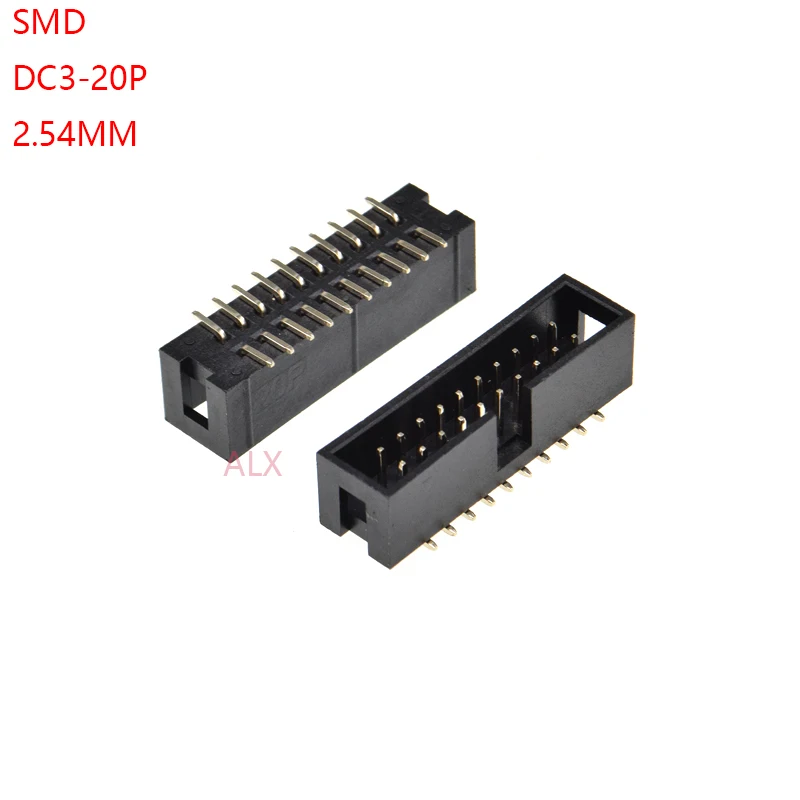 10 шт. SMT 20 PIN 2 54 мм Шаг Штекерный разъем прямой idc box headers PCB коннектор двухрядный SMD