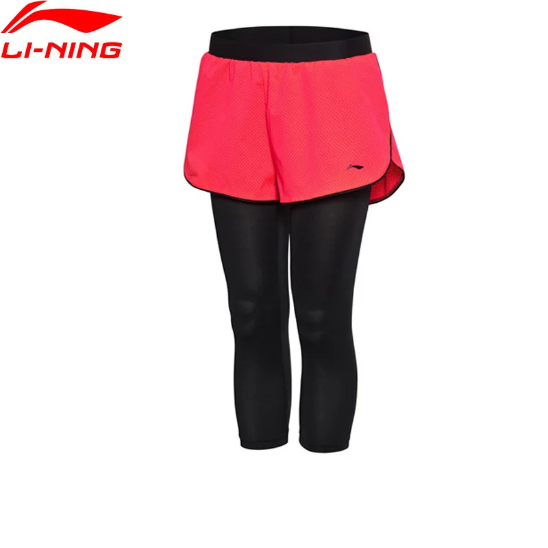 Li-Ning, женские штаны для бадминтона, юбка, обычный крой, 91.1% полиэстер, 8.9% спандекс, подкладка, Спортивные укороченные брюки ASKM066 WKY150