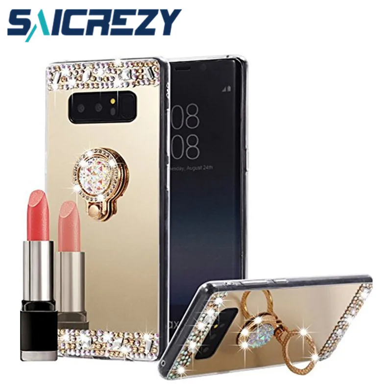 

Shiny Crystal Mirror phone Case Cover For Samsung Galaxy S10 S10e Note 9 S8 S9 J4 J6 Plus J8 A6 A8 2018 J3 J5 J7 Prime 2016 2017