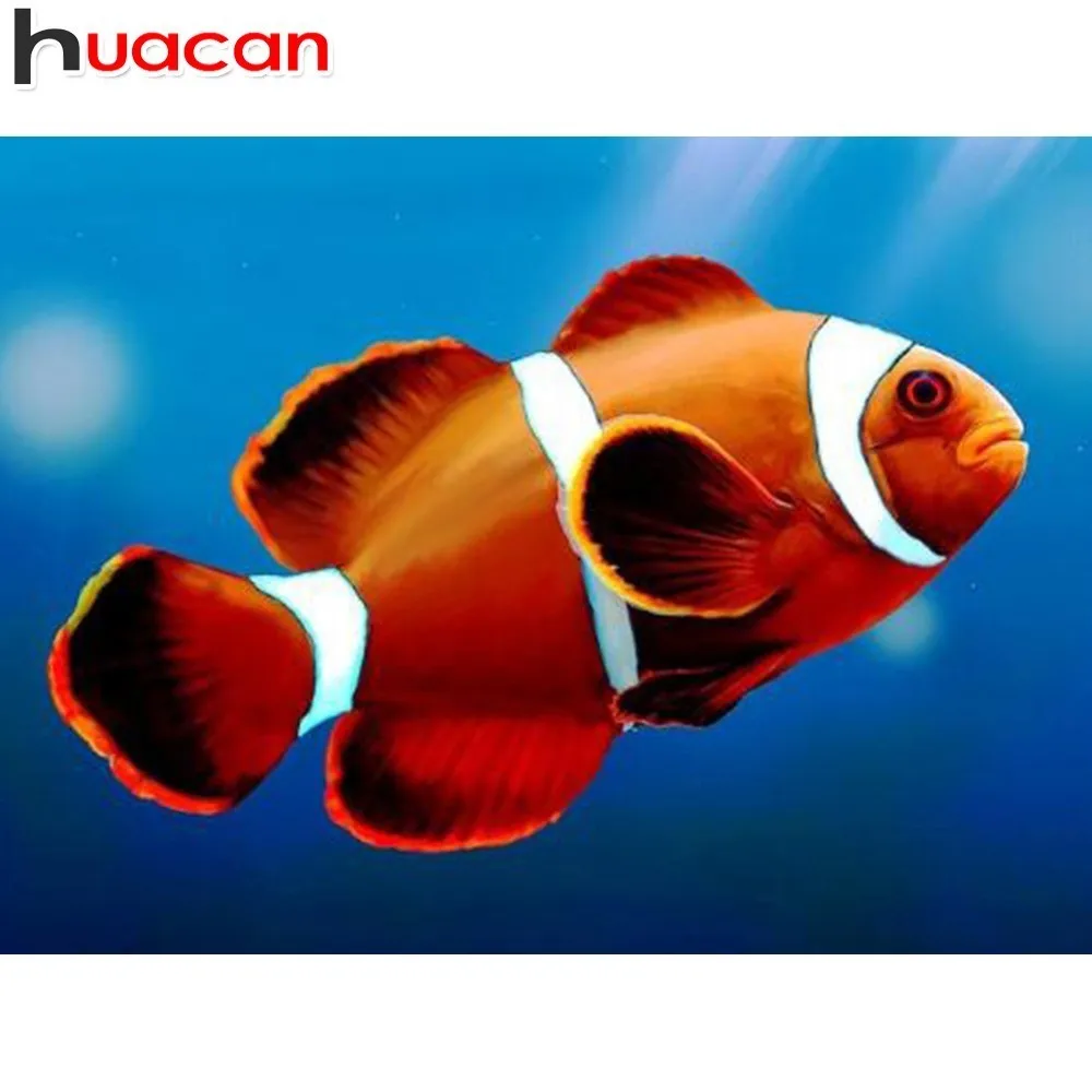 

HUACAN 5D DIY Diamond Painting Fish Diamond Mosaic Picture Of Rhinestones Diamond Embroidery Cross Stitch Animal Home Decor