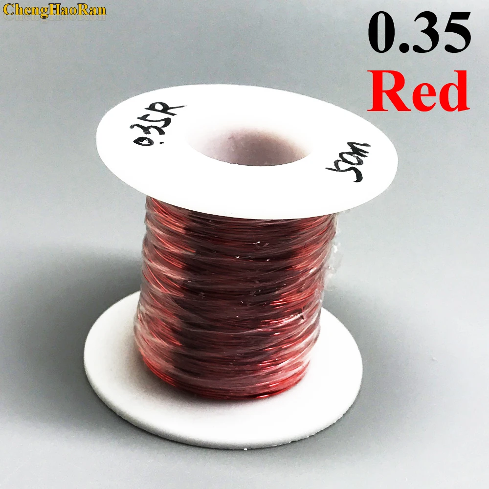 

ChengHaoRan 0.35mm Red x50m QA-1-155 Polyurethane enameled wire Copper Wire 50meter/pc