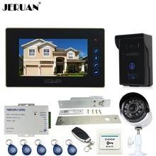JERUAN 7 inch Video door Phone Entry intercom System kit waterproof RFID Access Camera +700TVL Analog Camera + remote control
