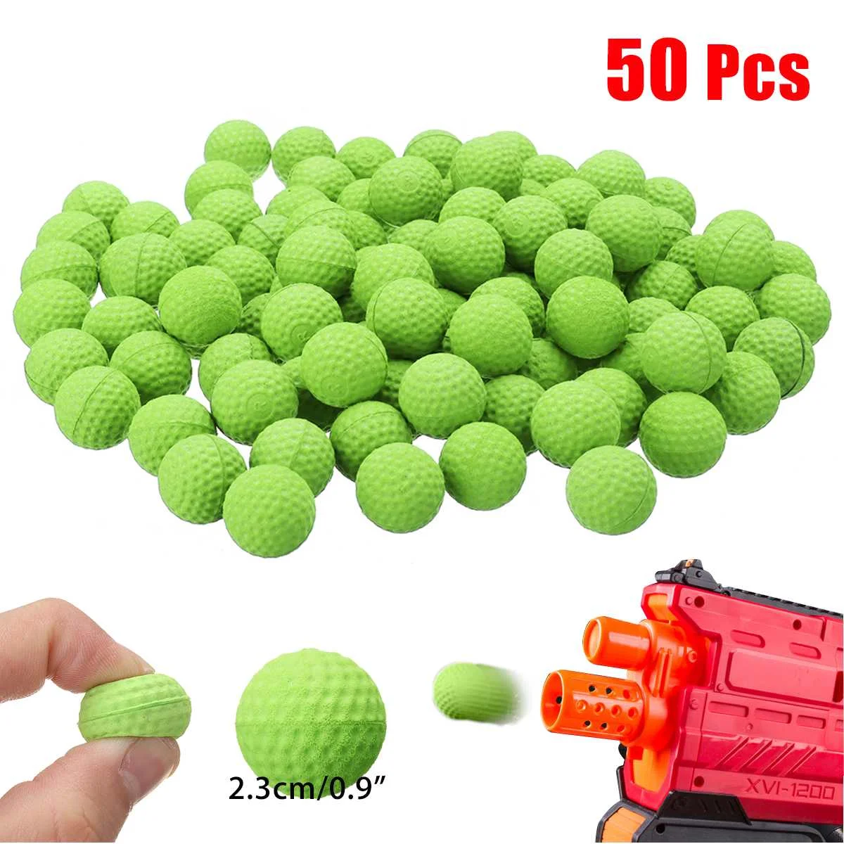 50 шт пулевые шарики, круглые, совместимые для Nerf Rival Apollo, игрушка для заправки, для улицы, веселые спортивные детские игрушки, оружие, подарок - Цвет: Зеленый