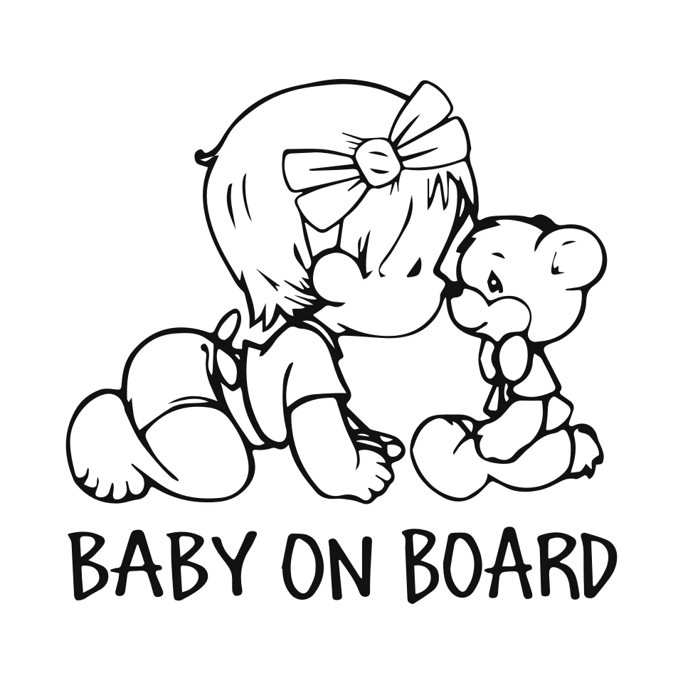 Cunymagos BABY ON BOARD Lovely Bear Car Styling Decals Cartoon Vinyl Car Sticker 22.921 (3)