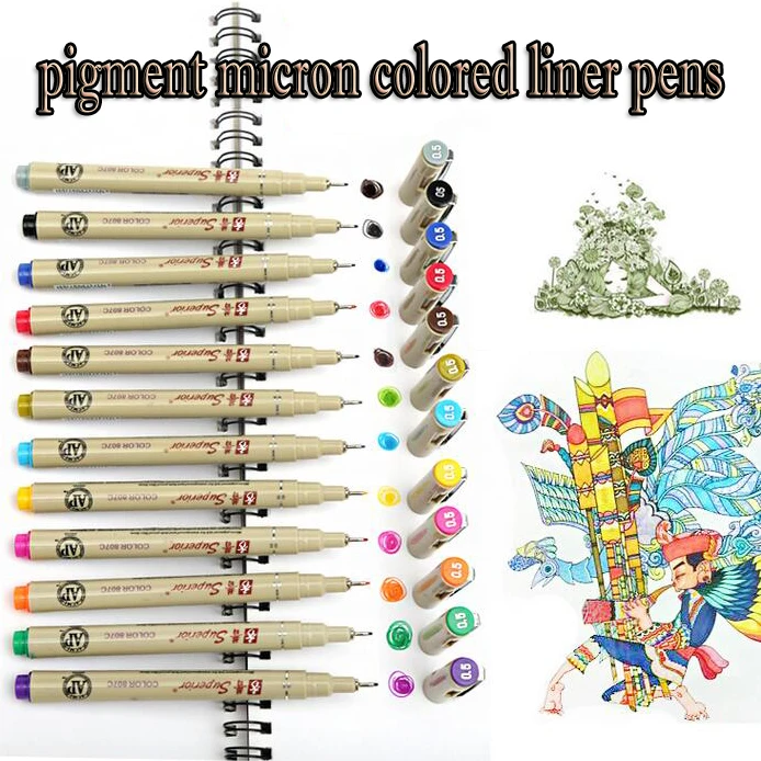 

Superior 05 Fineliner Color Markers Set 0.45mm Colored Fine Liner Sketch Drawing Pen for Coloring Bullet Journaling Note Taking