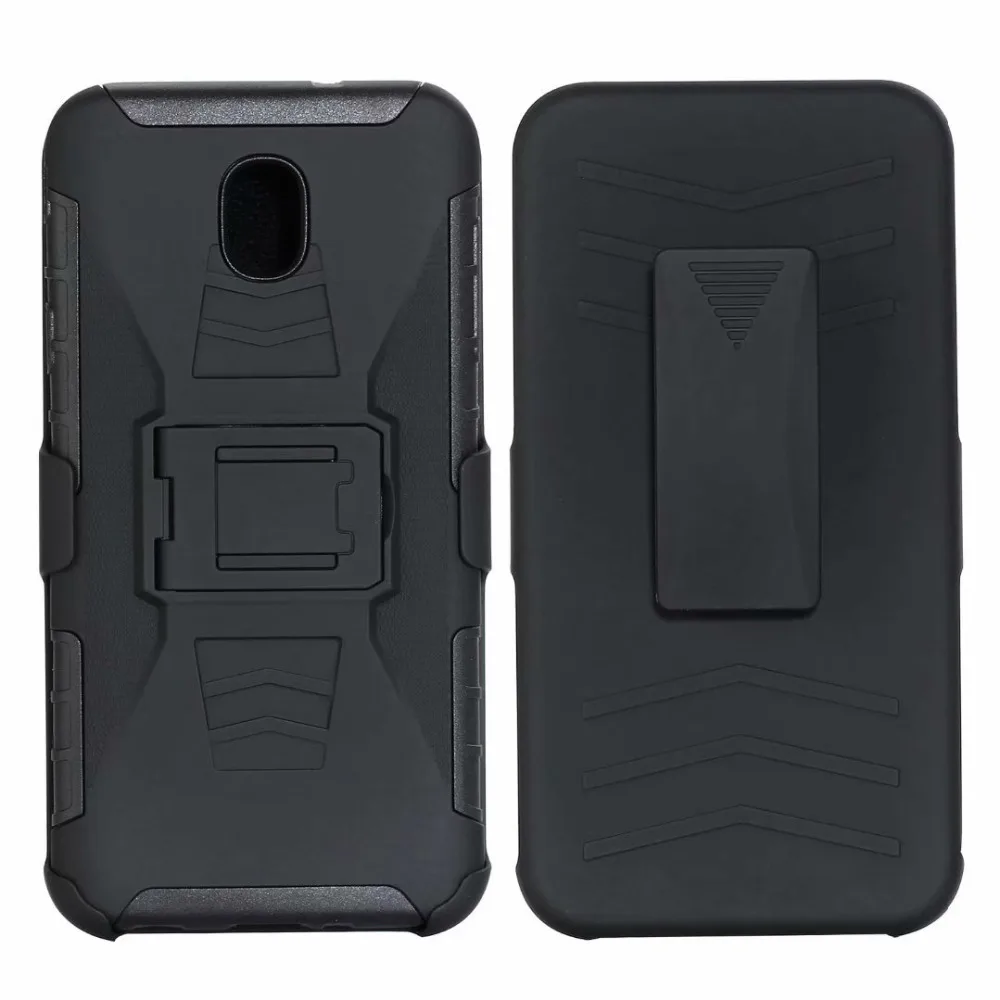 Ударопрочный жесткий чехол с подставкой и зажимом для Samsung Galaxy J7 2018/J7 Aero/J7 Aura/J7
