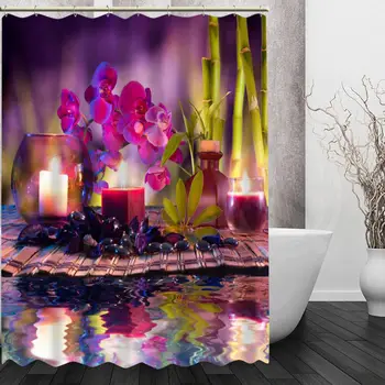 

High Quality Custom Hot Sale spa stone@1 New Home Bathroom Pattern Customized Shower Curtain Best Nice