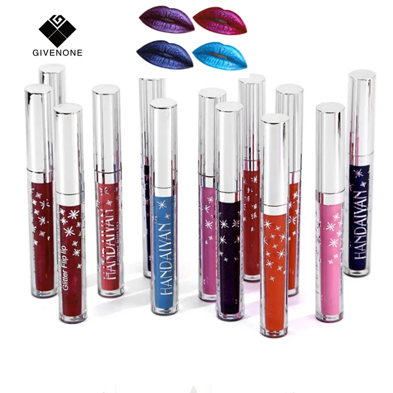 

GIVENONE New Summer Sexy Party Waterproof Diamond Shine Long Lasting Liquid Lipstick Lips Gloss