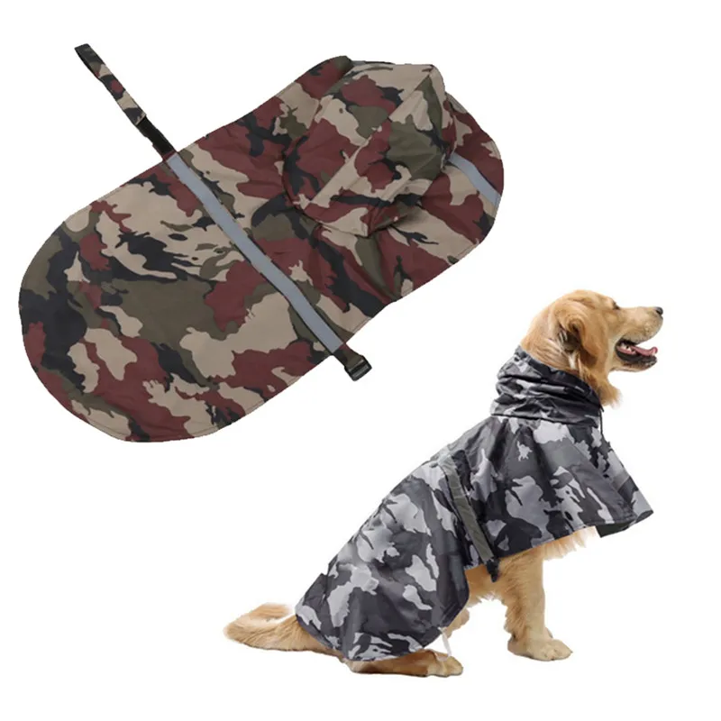 

Large Dog Raincoat 2019 2 Colors Camouflage Raincoat For Dogs Husky/Labrador Raincoat Waterproof Reflective M-XXL Dog Raincoat