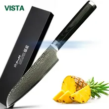 Kitchen Santoku Knife Sushi Chef 5 inch Damascus Blade Knife 67 Layer VG10 Japanese Stainless Steel Knives Pakka Wood Handle