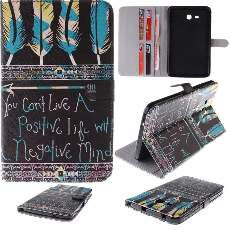 Fashion Painted Flip PU Leather s Case For Samsung Galaxy Tab 3 Lite Case For Samsung Galaxy Tab 3 7.0 T110 T111 Tablet Cover (79)