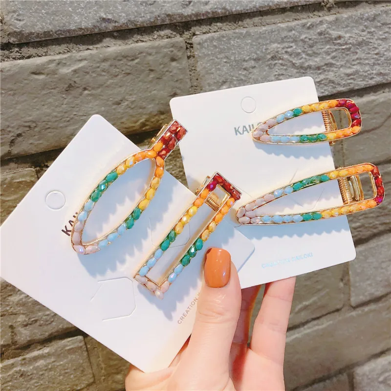 

F213 Fashion Multicolor Imitiation Pearl Hair Clips Hairpins for Women Geometric Waterdrop Hairgrip Hair Accessories