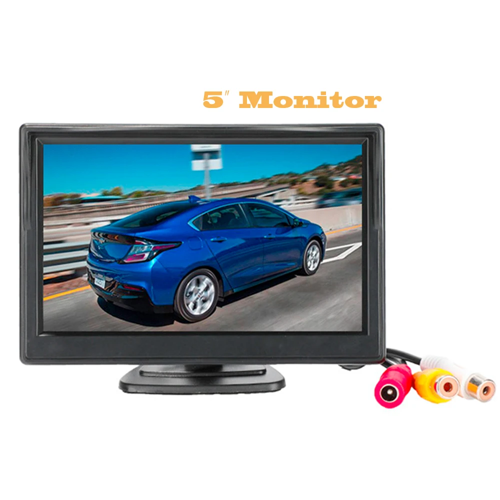 

5 Inch Car Monitor TFT LCD 5" HD Digital 16:9 800*480 Screen 2 Way Video Input For Reverse Rear View Camera DVD VCD Display