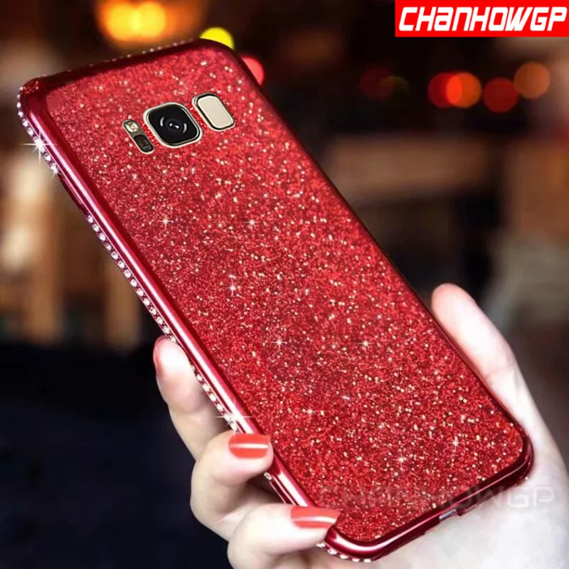 Алмазный блестящий чехол для Samsung Galaxy S8 S9 Plus S8Plus S9Plus с силиконовым блеском