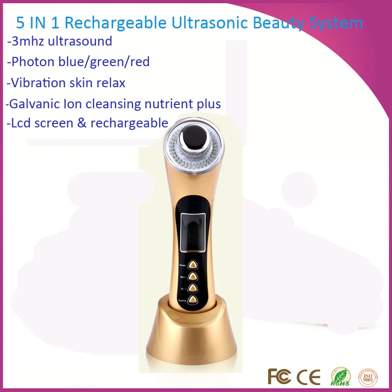 

Ultrasonic Galvanic Ion pdt system facial rejuvenation beauty skin therapy led machine for Skin Care Beauty Home Use