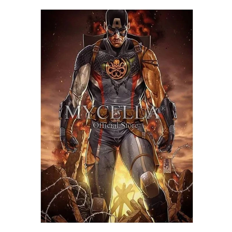 5D Diamond Painting Kit Captain America Marvel Superhero