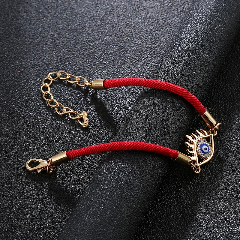 Cute Allah Muslim Religious Heart Moon Bracelet for Women's Eid al-Fitr Jewels of Fatima Eye of Evil Spirit Gift Wholesale