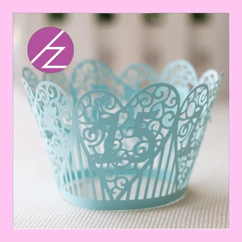 

cup cake pearl paper 50pcs Little Vine Lace Laser Cut Cupcake Wrapper Liner Baking Cup Muffin with love heart & number