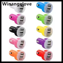 Winangelove 500 шт./лот Красочные 5 В 2.1a+ 1A двойной 2 порта USB Автомобильное зарядное устройство для Iphone 4 5 6 7 для Samsung S7 S6 S5