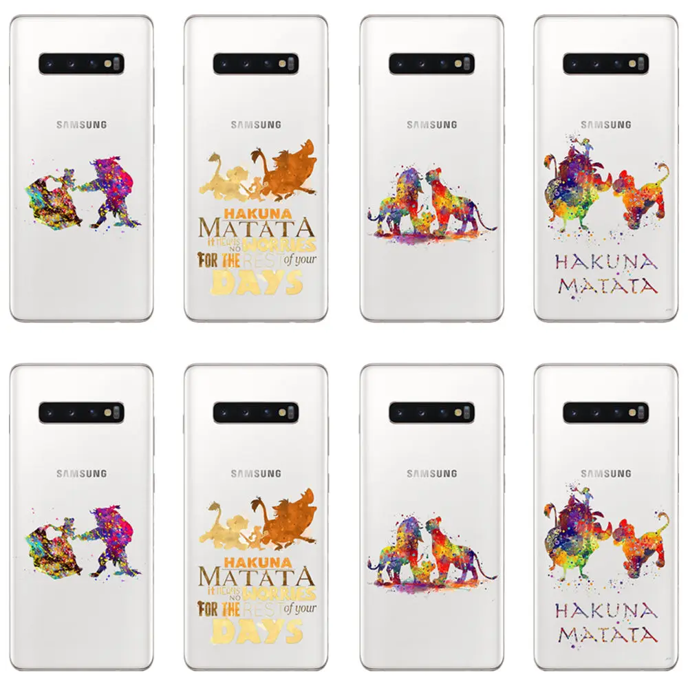 

Watercolor Art Lion King and Princess Soft TPU Silicone Phone Cover for Samsung Galaxy A30 A50 A10 2019 A3 A5 A8 A750 2018 Plus