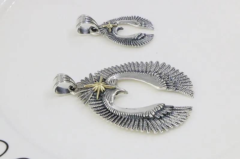 S925 стерлингового серебра такахаши Горо ручной работы ретро тайское серебро подвеска в форме орла модный мужской и женский крутой кулон