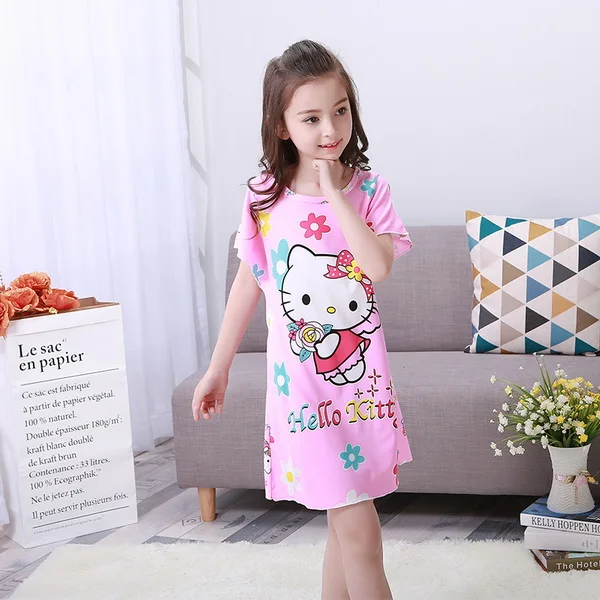 

Nightgowns sleepshirts for Girls short sleeved Princess Dress summer children cartoon sleep dress kids cute nightdress p42