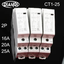 Auxiliar de partida kohtaktop CT1 CT1-25 Американская классификация проводов 2р 16A 25A 20A 230v 50or60HZ Din rail AC контактор для дома