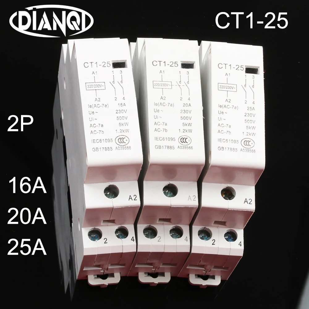 Auxiliar de partida kohtaktop CT1 25 Американская классификация проводов 2р 16A 25A 20A 230v 50or60HZ Din rail AC