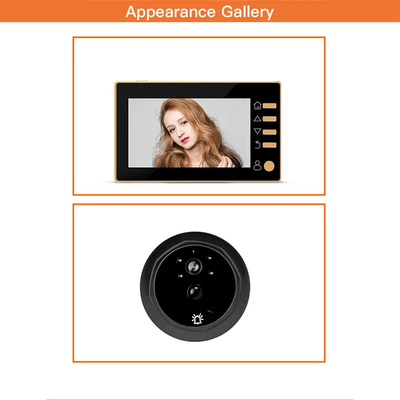 Дверной звонок Deurbel Met camera дверной видео глазок Eye 4,3 дюймов Tft Lcd Ir Night-Vision 3 режима видео Запись фотографий