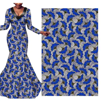 

36 yard blue water wave fabric tecido African national clothing batik cotton printing fabric 497 african 100% Cotton Plain