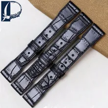 Pesno Black Crocodile Leather Watchstrap Men Watch Accessories Bamboo Grain 21mm22mm Suitable for IWC