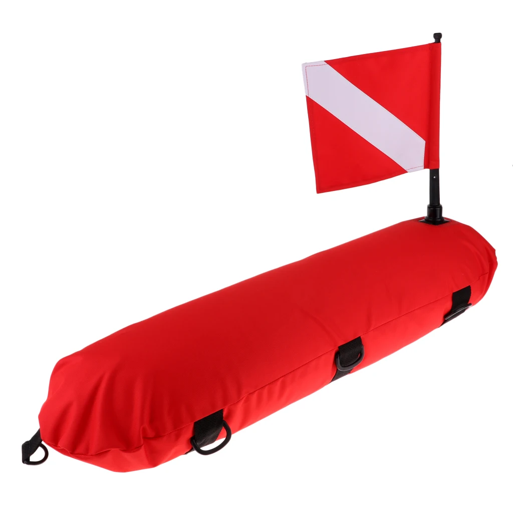 

Portable Scuba Buoy Float with Dive Flag Professional Heavy Duty Diving Equipment for Surface Signalling Red White