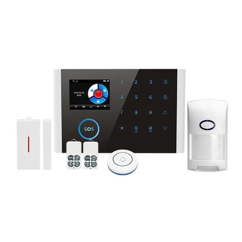 Домашняя Охранная ЖК-клавиатура с сенсорной клавиатурой, wifi, GSM сигнализация, комплект датчиков - Цвет: set1