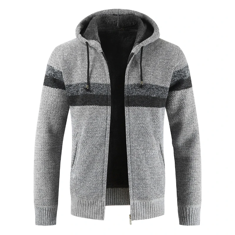 Brand patchwork wool knit zipper sweater drop ship Cardigan winter Male full stand collar warmth men casual top coat plus 3XL Brand patchwork wool knit zipper sweater drop ship Cardigan winter Male full stand collar warmth men casual top coat plus 3XL