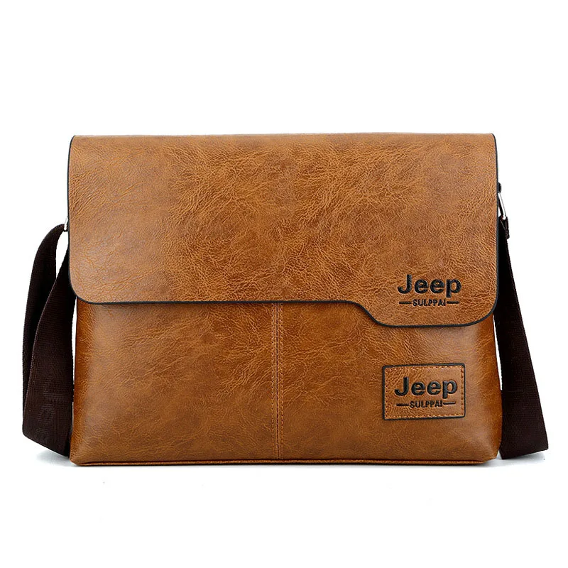 

2018 New JEEP BULUO Business Bags Man Single Shoulder Bag Computer Briefcase Men PU Leather Messenger Bag Male Crossbody Bag Hot