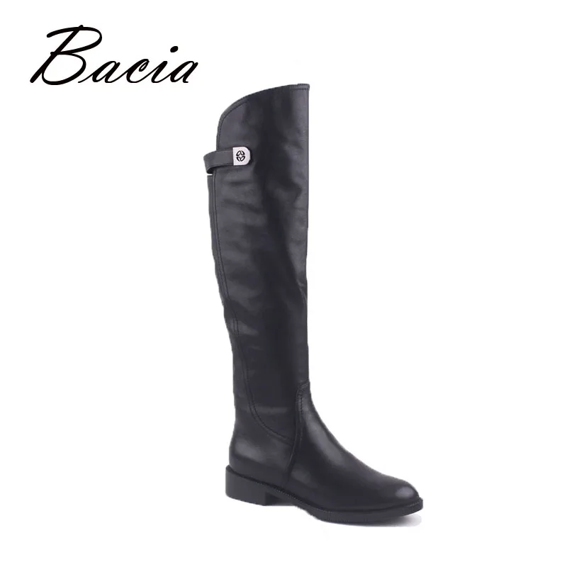 

Bacia Over-Knee-Hight Leather Boots With Irregular Top For Women Inside with Wool Fur & Short Plush Warm Winter Shoes 2016 VD001