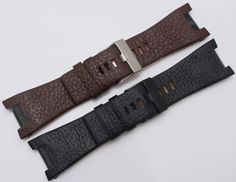 HUXIE 32 мм кожаный ремешок для дизельных DZ4246 DZ4287 DZ1273 Мужские Аналоговые часы черный коричневый с застежкой