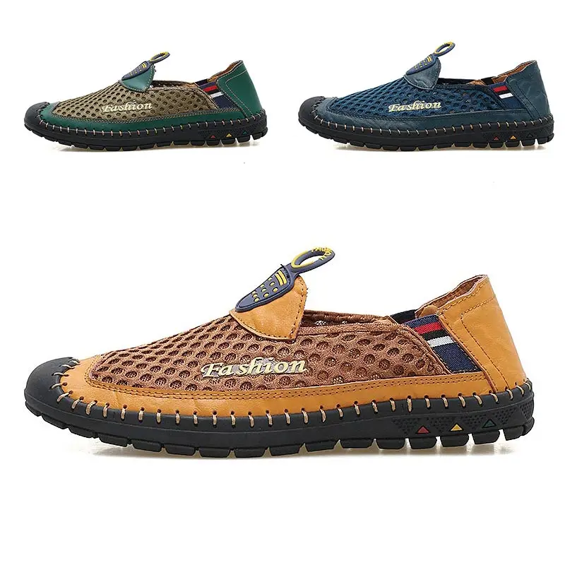 Summer Breathable Mesh Men Casual Shoes Fashion Light Men Shoes Trainers Moccasins Leather Shoes For Men Footwear Plus Size 46