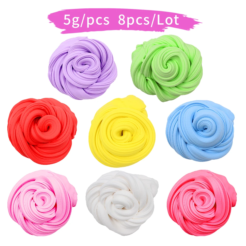 

8PCS Slime Putty Scented Stress Clay Sludge Toy for Children Supplies DIY Light Soft Cotton Charms Slime