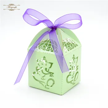 

New style laser cut elephant wedding cake box with free ribbon