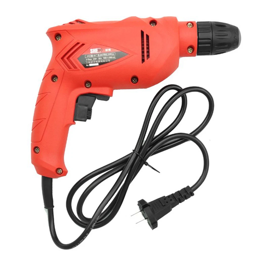 

Multifunctional Speed Adjusting Household Electric Drill with Positive Inversion and Self Locking Button
