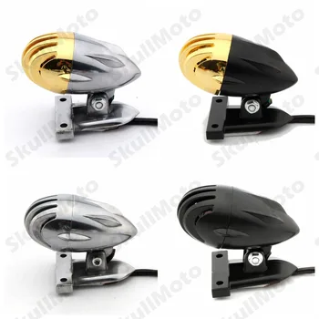 

Motorcycle Bullet Tail Brake Light Fin License Plate Mount Lamp for Harley Bobber Chopper Cafe Racer Universal