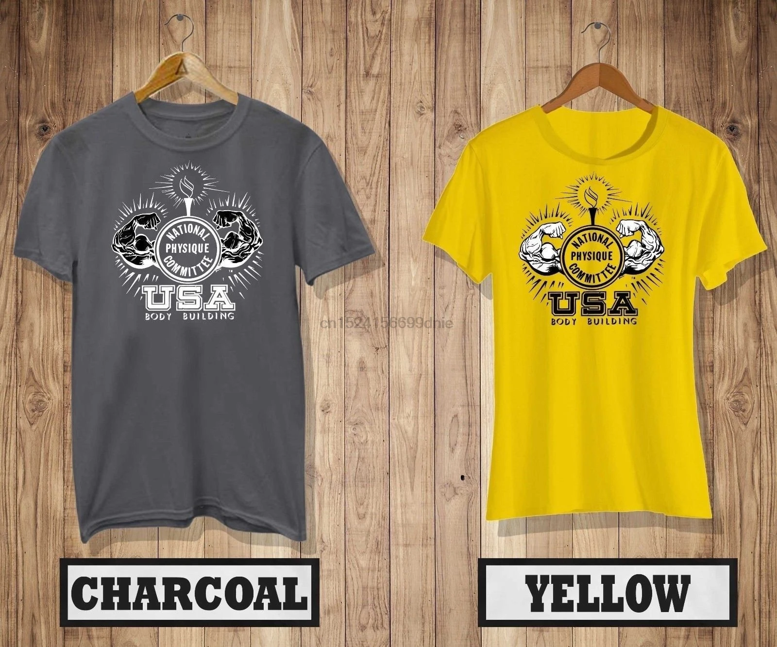 

Workout NPC Bodybuilding Wear Stringer Gym T-Shirt MensWoomens YellowCharcoal