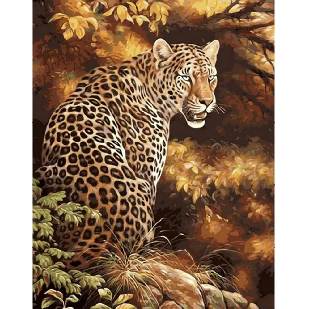 

DIY leopard diamond painting leopard animal dimaond embroidery full drill leopard diamond painting mosaic full round drill