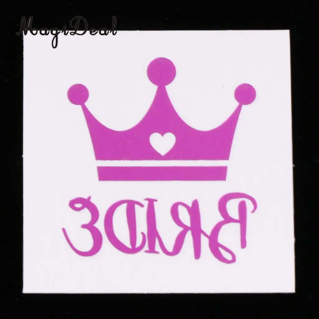 MagiDeal 10Pcs/Lot Purple Team Bride Tribe Temporary Tattoos Wedding Sticker Hens Night Party Decoration Hands Sticker