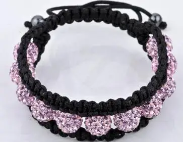 

Free Shipping !Discount!Fasion!Pink Super Best 10mm Beads crystal Bracelet.D22 Newest Style Big Discount!