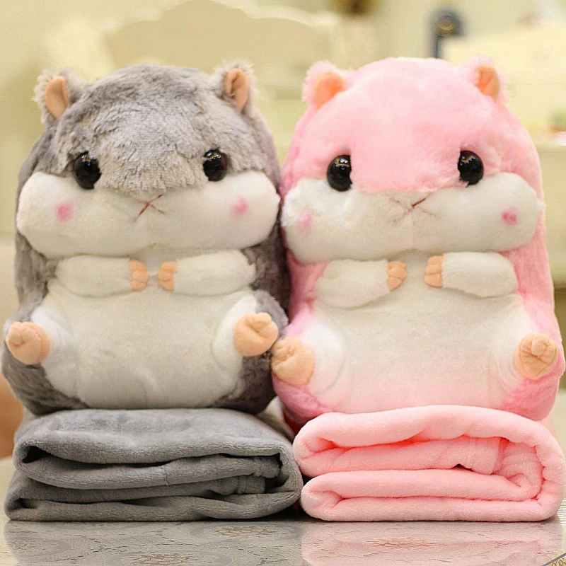 OnnPnnQ Cartoon Hamster Decorative Cushion Warm Hand Pillow With Soft Blanket Cute Throw Pillow Cushion Washable Waist Cushions11