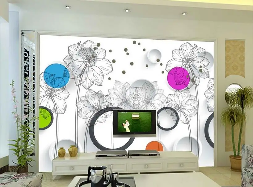 

Modern Brief Beautiful 3D Wallpaper Flower Chinese New style Wallpaper For Living room Soft TV Background 3D Mural Wallpaper