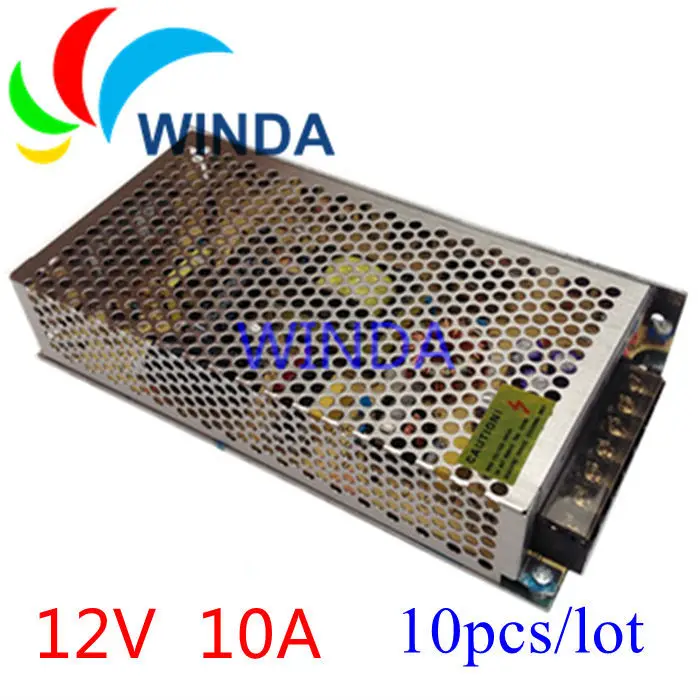 

Surveillance DC Power Supply EU&US Adapter for CCTV Camera Security System 12V 10A led power box 10pcs/lot